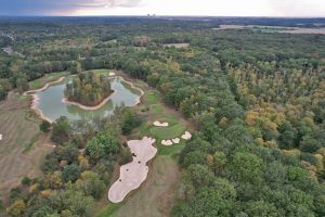 Les Bordes (Old) 12th Green Aerial